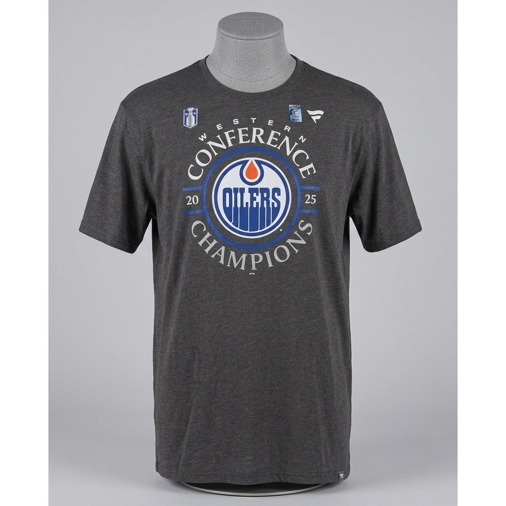 anatics Edmonton Oilers 2025 Western Conference Champions T-Shirt Grey